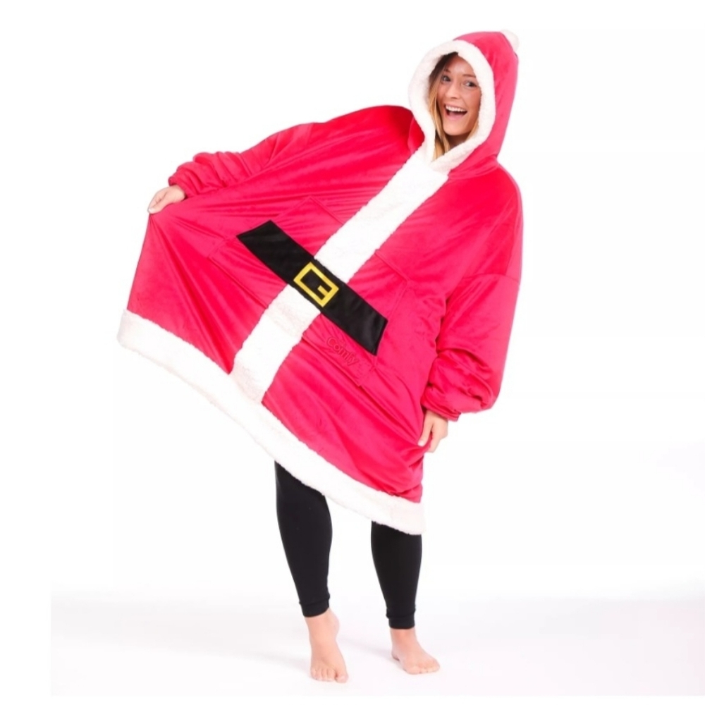 Santa Christmas The Comfy Wearable Blanket-Throw One Size Oversized Unisex